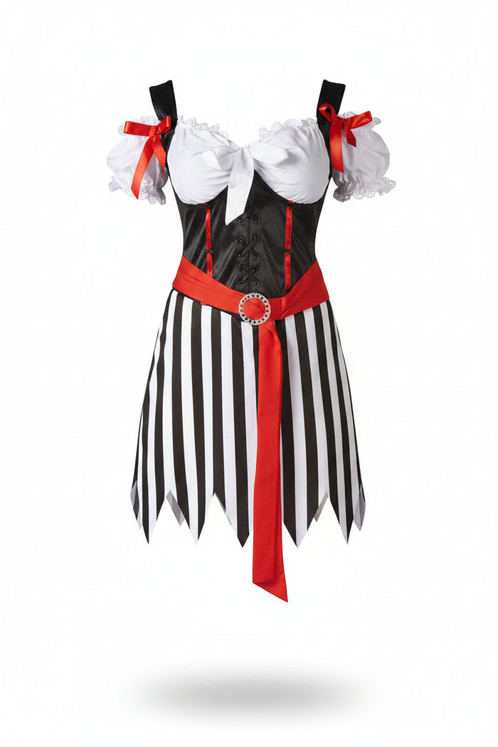 Kostium Pirata dla Kobiet w Paski na Halloween