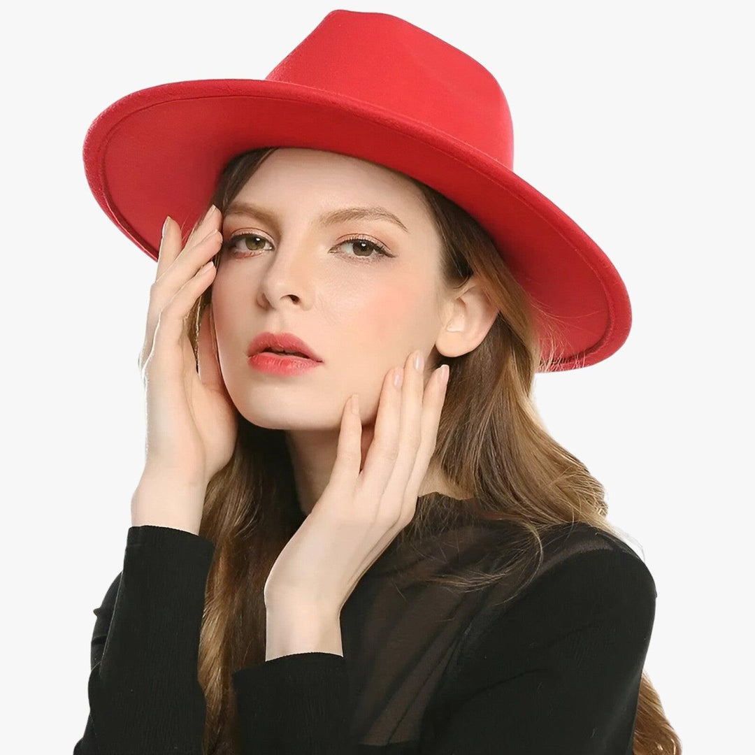 Damski kapelusz fedora z wełnianego filcu – Wodoodporny styl vintage na jesień i zimę