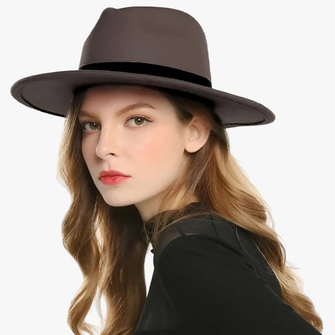 Damski kapelusz fedora z wełnianego filcu – Wodoodporny styl vintage na jesień i zimę