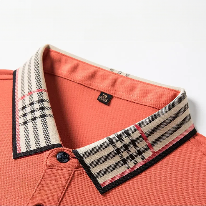 Męska koszulka polo z kontrastowym kołnierzykiem, wyrafinowany styl smart casual