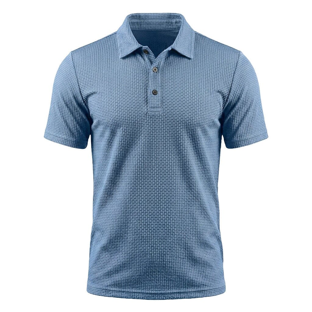 Męska teksturowana koszulka polo z rozciągliwego materiału – Oddychający, elegancki top na co dzień