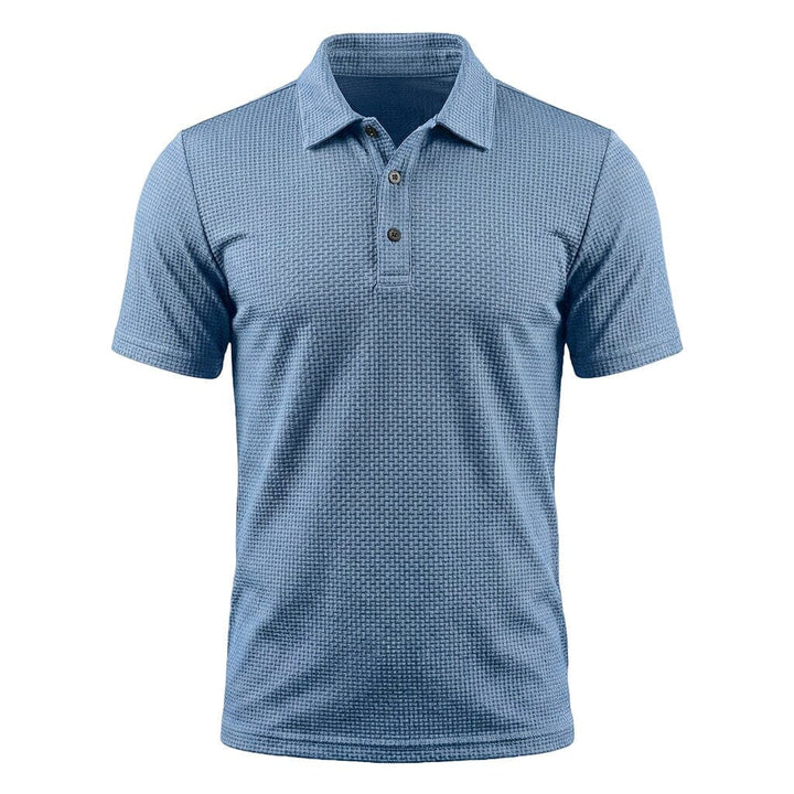 Męska teksturowana koszulka polo z rozciągliwego materiału – Oddychający, elegancki top na co dzień