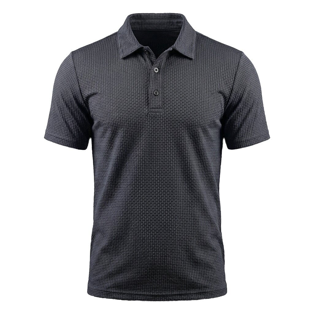 Męska teksturowana koszulka polo z rozciągliwego materiału – Oddychający, elegancki top na co dzień