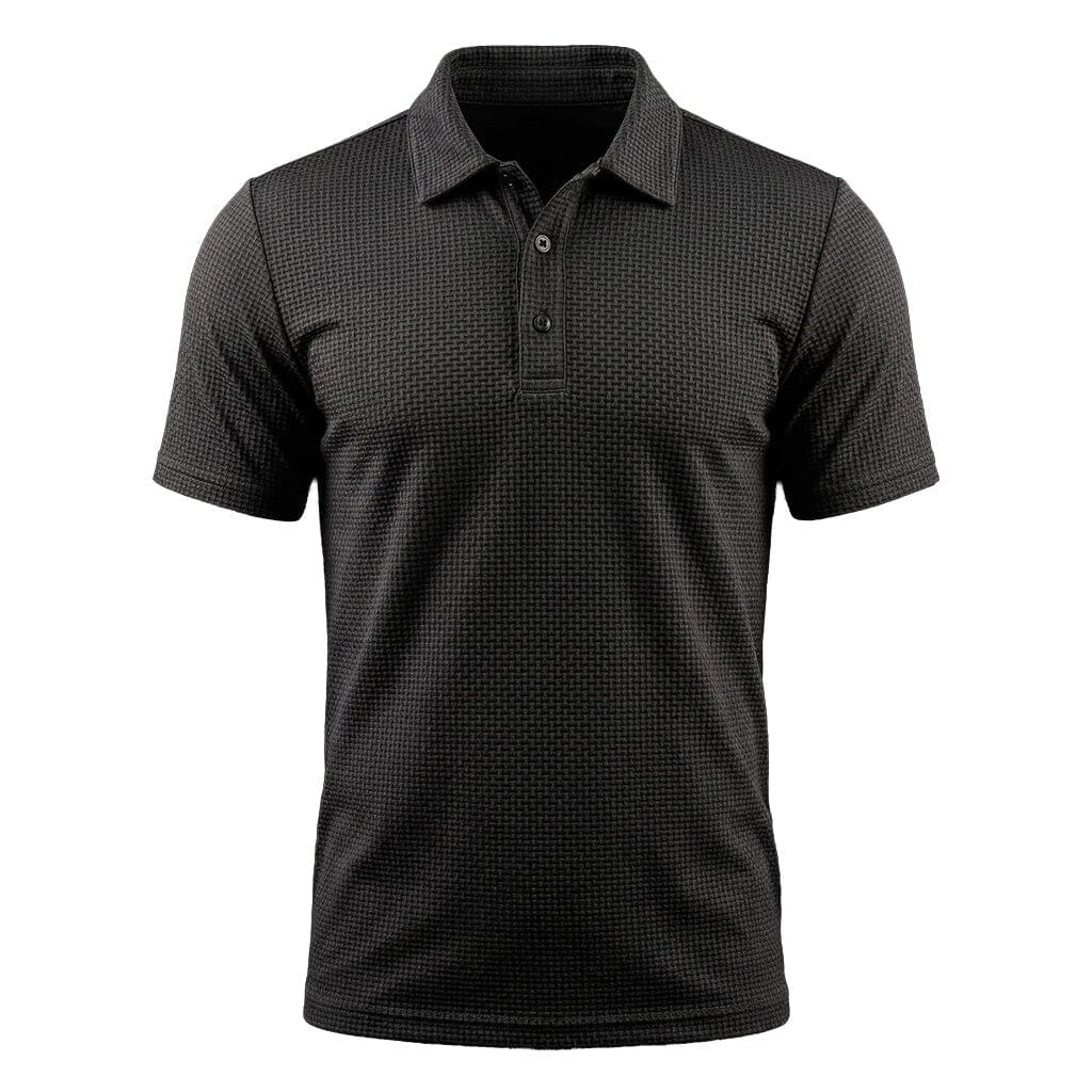 Męska teksturowana koszulka polo z rozciągliwego materiału – Oddychający, elegancki top na co dzień