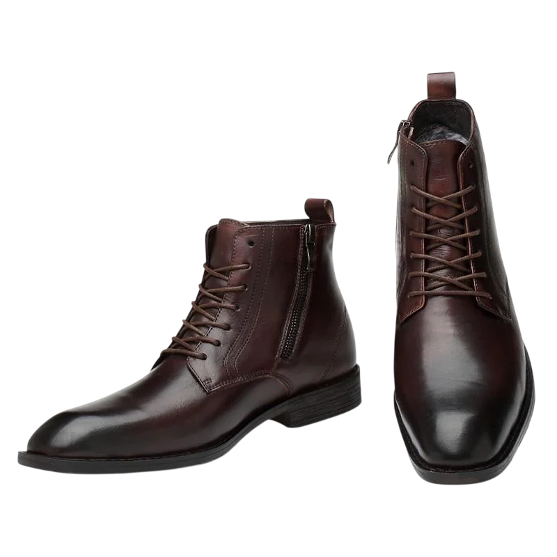 Męskie skórzane buty dziedzictwa – klasyczny model za kostkę z sznurowaniem do eleganckich i codziennych stylizacji