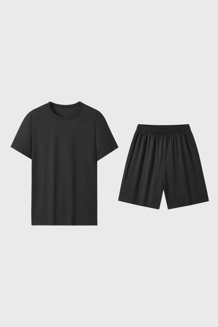 Zestaw T-shirtów z okrągłym dekoltem dla mężczyzn i luźnych szortów