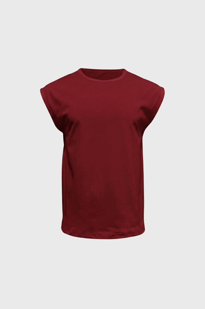 Męska bezrękawnikowa koszulka typu T-shirt z okrągłym dekoltem, casualowa