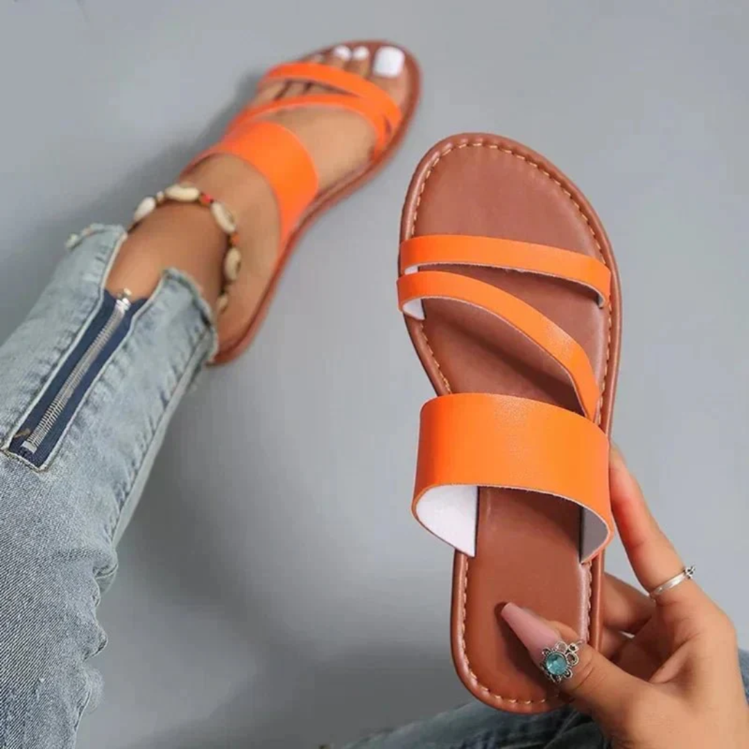 Kobiece Płaskie Sandały z Wieloma Paseczkami – Łatwe Letnie Buty na Co Dzień
