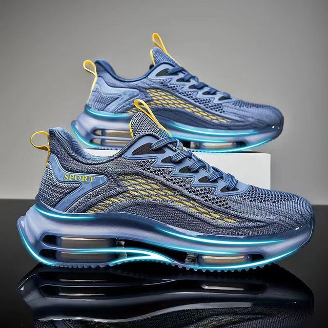 Męskie sneakersy z siateczki z poduszką powietrzną, rzeźbiona podeszwa wydajnościowa
