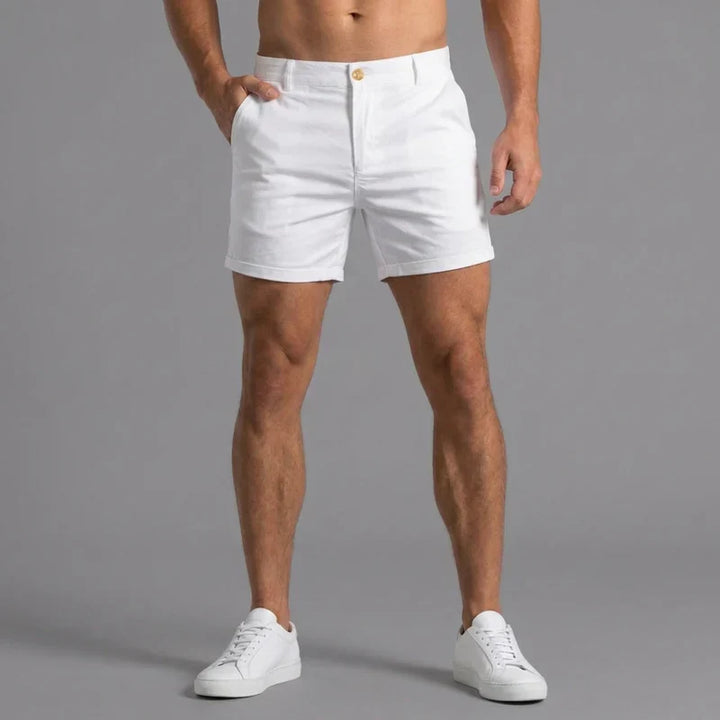 Męskie szorty chino slim fit z dopasowanym pasem