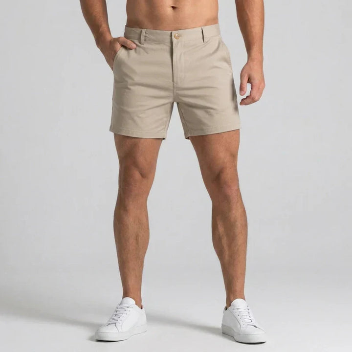 Męskie szorty chino slim fit z dopasowanym pasem