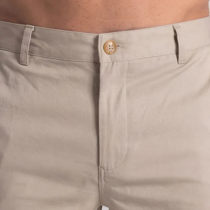 Męskie szorty chino slim fit z dopasowanym pasem