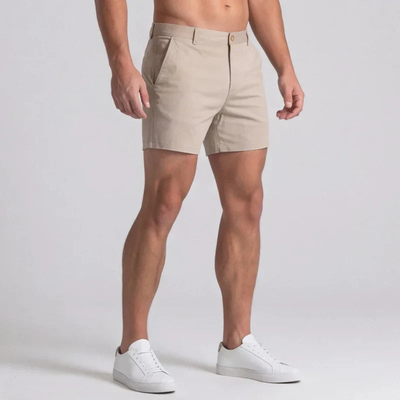 Męskie szorty chino slim fit z dopasowanym pasem