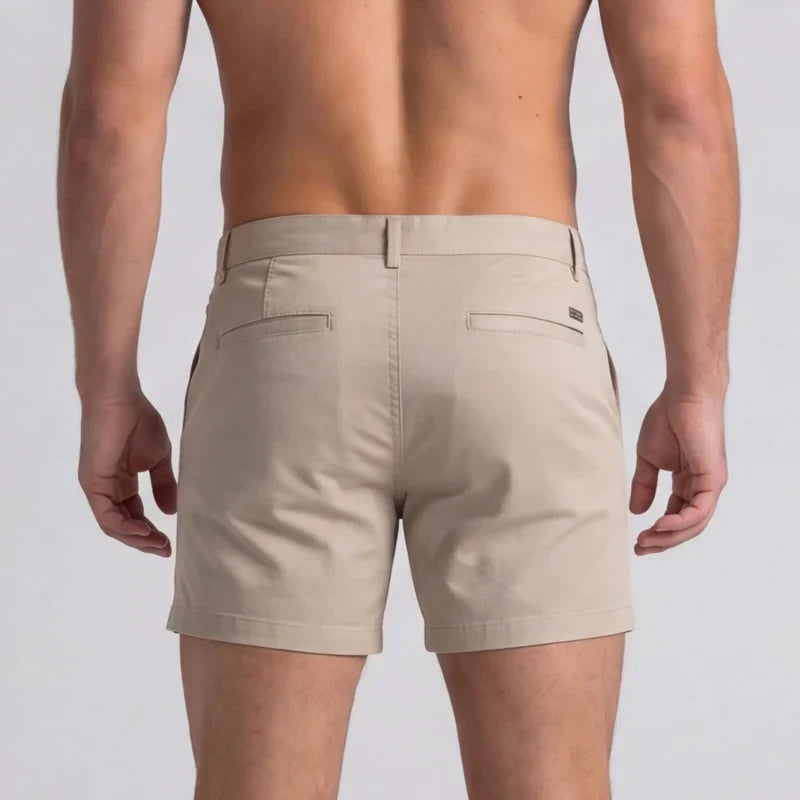 Męskie szorty chino slim fit z dopasowanym pasem