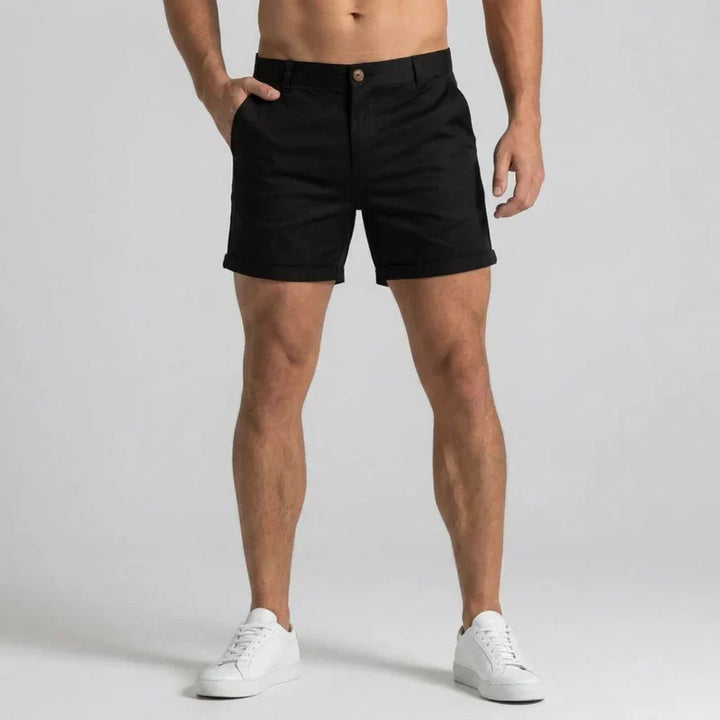 Męskie szorty chino slim fit z dopasowanym pasem
