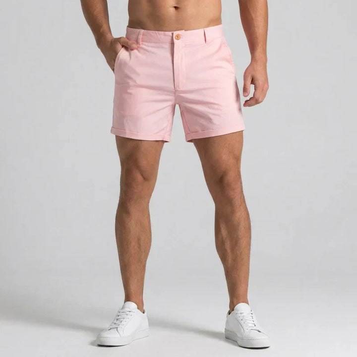 Męskie szorty chino slim fit z dopasowanym pasem