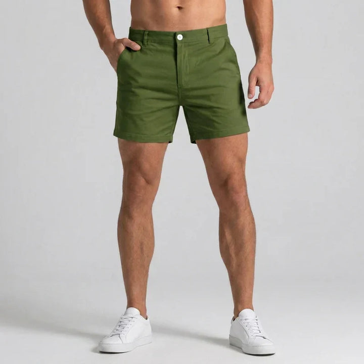 Męskie szorty chino slim fit z dopasowanym pasem