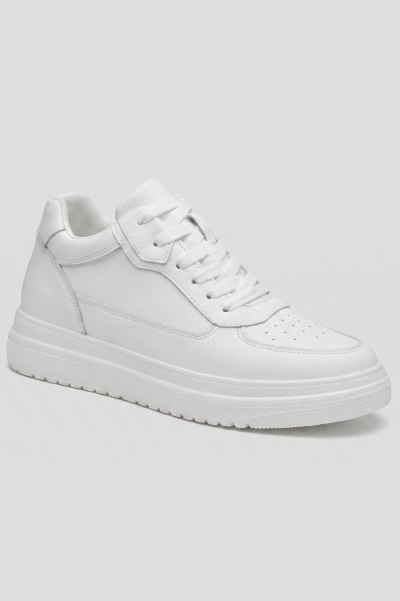 Męskie Sneakersy na Platformie z Kontrastowym Szyciem i Sznurowaniem