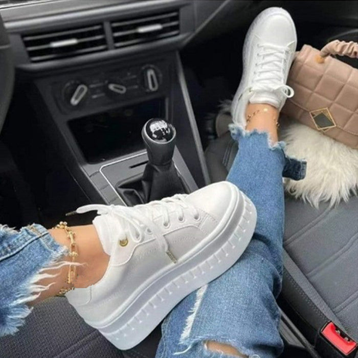 Damskie Sneakersy na Platformie z Wysoką Podeszwą