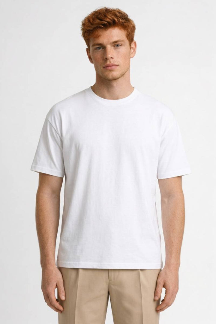 Męska codzienna koszulka T-shirt z miękkim okrągłym dekoltem