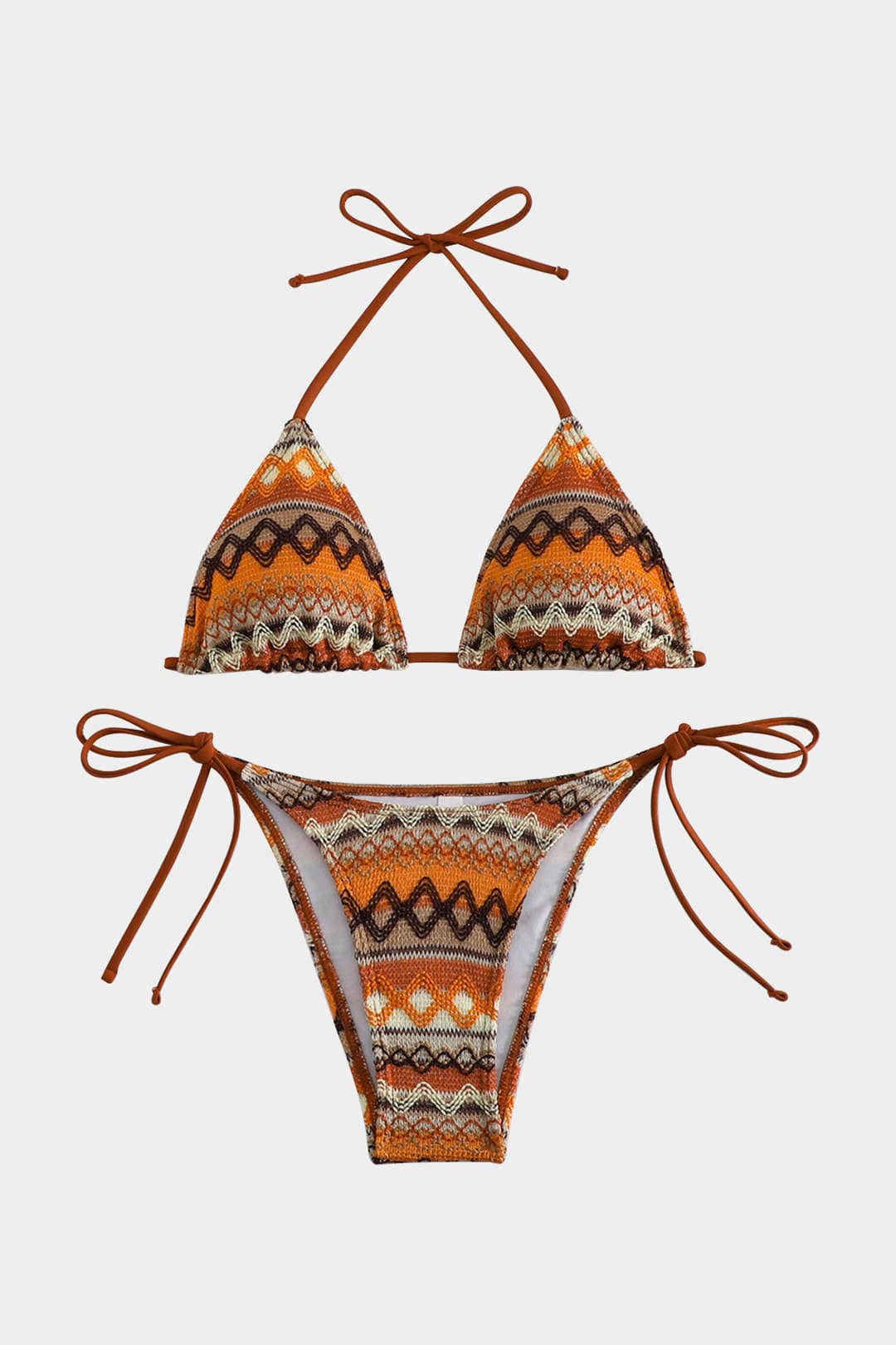 Kobiece bikini w trójkątnym kroju z wiązaniem po bokach