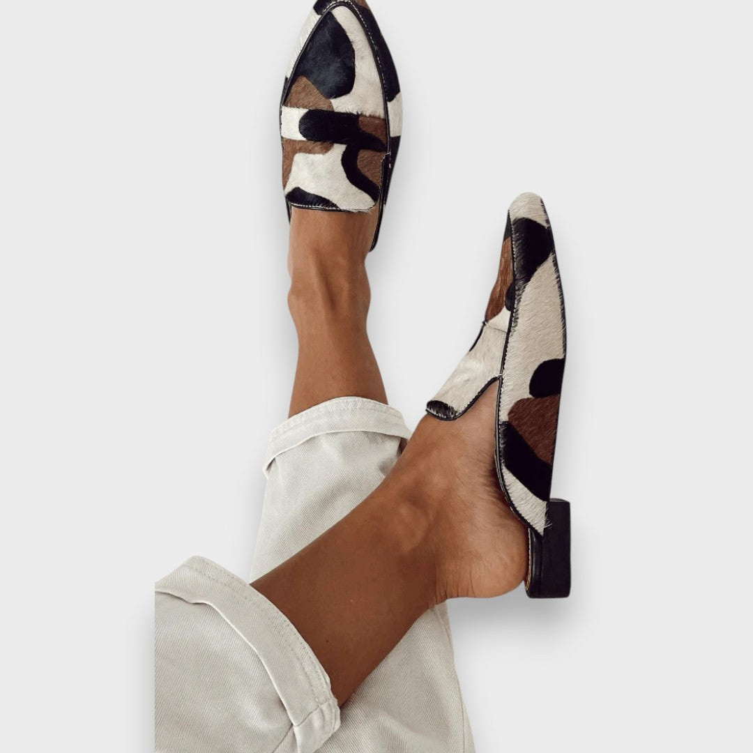 Damskie Mules z Wydrukiem – Wygodne Klapki Slip-On na Smart Casual